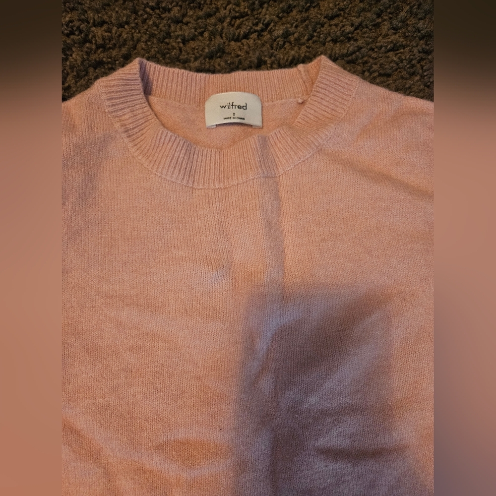 Aritizia Wilfred Soft Pink Long Sleeve Sweater Dress - Picture 3 of 5
